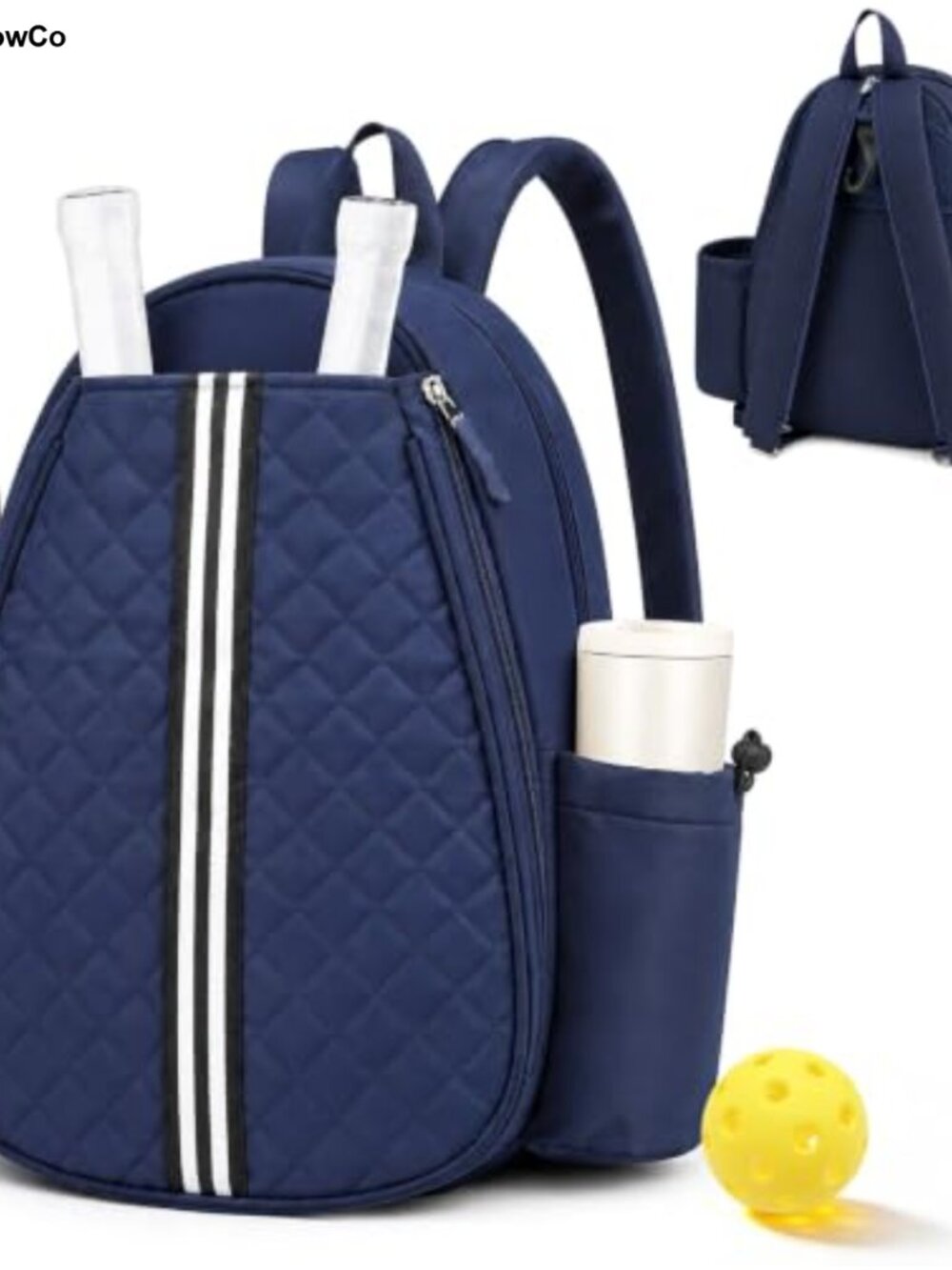 Tennis Racket Bag, Lightweight Quilted Polyester Sports Bag for Pickleball
